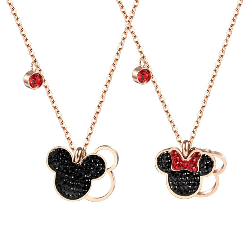 Colar com Pingente Mickey Minnie de aço inoxidavel |  Corrente da Minnie e Mickey - Lover Pets